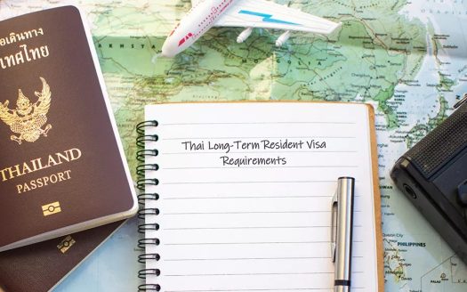 Thai passport and visa notes on map