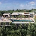 Luxury hillside villa with infinity pool in rainforest