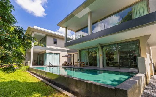 Modern two-storey house with outdoor swimming pool